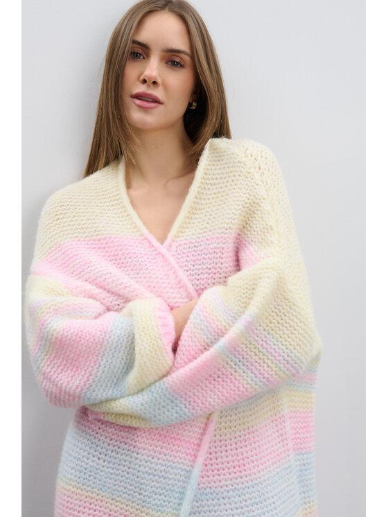 Fobya Fobya Kardigan F2040 Żółty Loose Fit