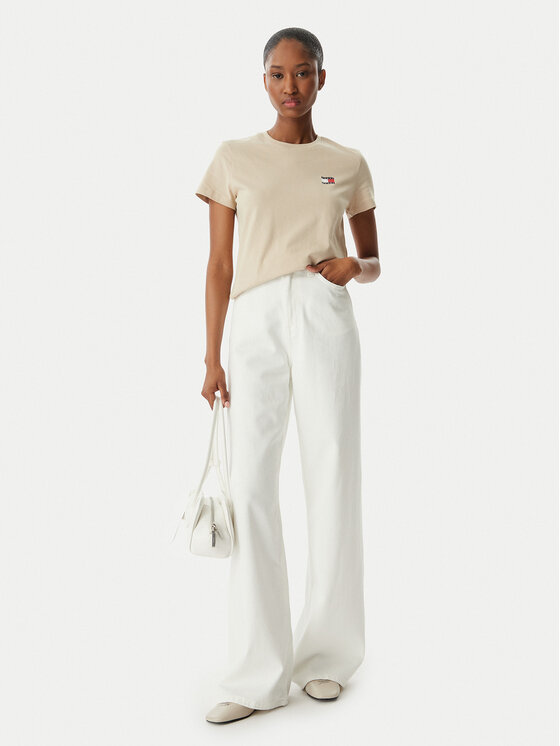 Tommy Jeans Tommy Jeans Тишърт Wavy Flag DW0DW22274 Светлобежов Regular Fit