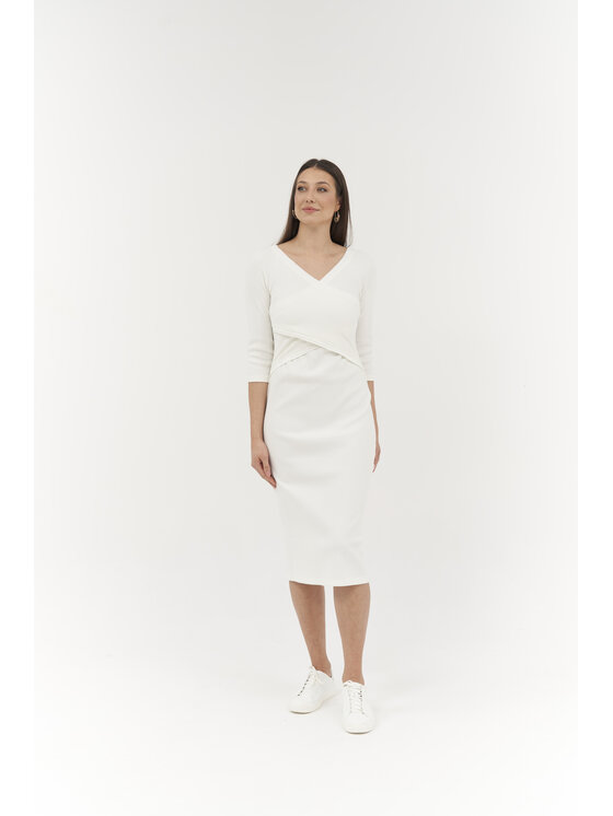 Ciepielewska Ciepielewska Sukienka codzienna ANGELA Biały Flattering Fit