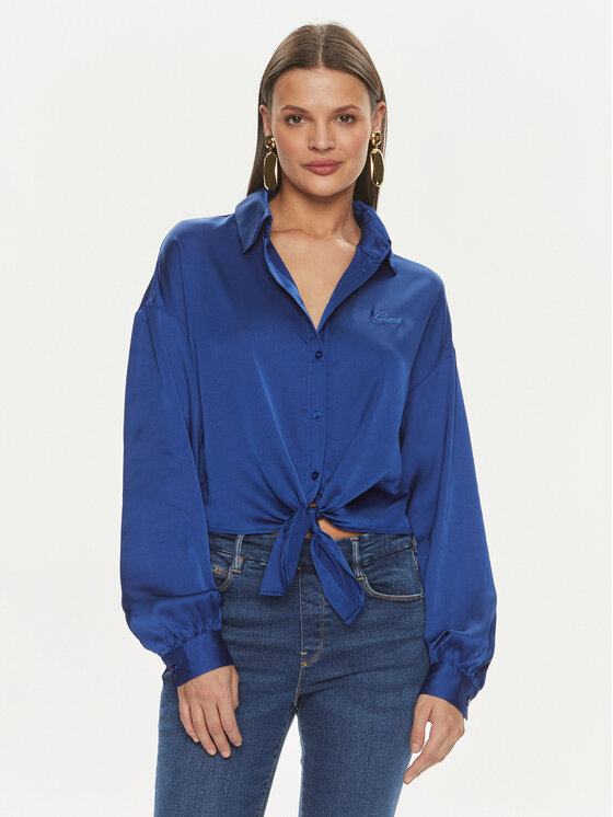 Guess Košeľa W3GH93 WD8G2 Modrá Regular Fit