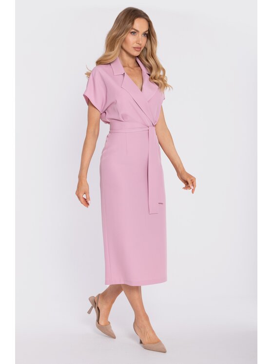 Made of Emotion Made of Emotion Sukienka koktajlowa M919 Różowy Waisted Fit
