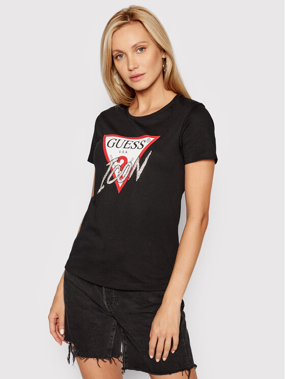 Guess Guess T-Shirt Icon W1YI0Y I3Z00 Schwarz Regular Fit