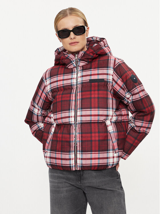 Tommy Hilfiger Tommy Hilfiger Zimní bunda New York Tartan WW0WW40233 Červená Relaxed Fit
