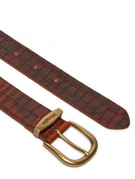 Wrangler Wrangler Pasek Męski Alligator 112358333 Brązowy