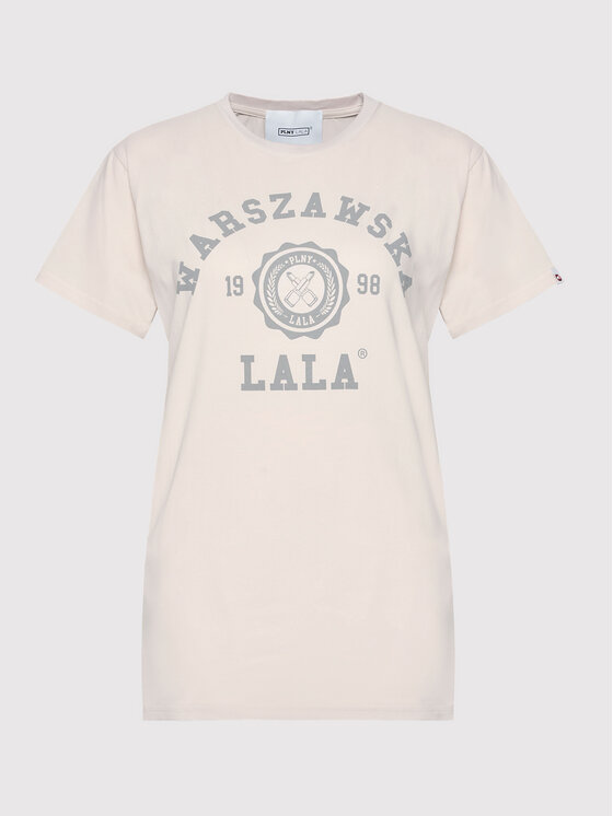 PLNY LALA PLNY LALA Тишърт Warszawska Lala PL-KO-CL-00275 Бежов Classic Fit