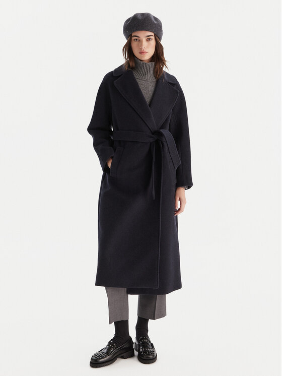 Weekend Max Mara Weekend Max Mara Vlněný kabát Tempera 2525016082 Tmavomodrá Regular Fit