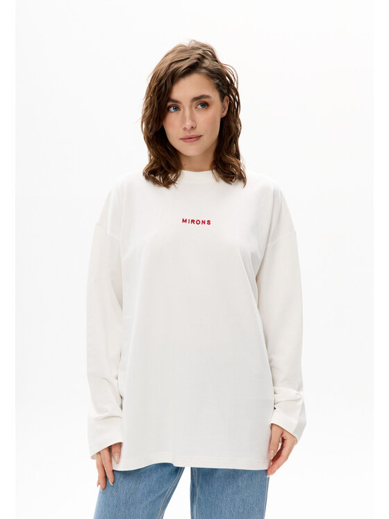 Mirons Mirons Longsleeve Print Biały Oversize