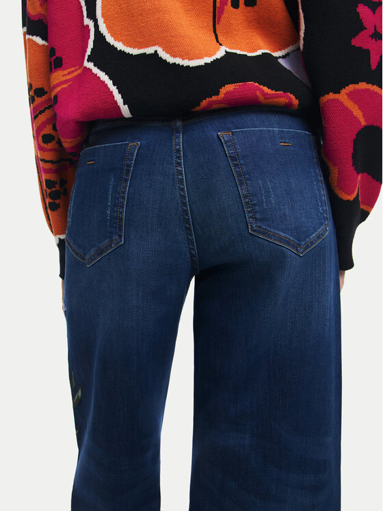 Desigual Desigual Jeans hlače Aimar 24WWDD18 Mornarsko modra Wide Leg