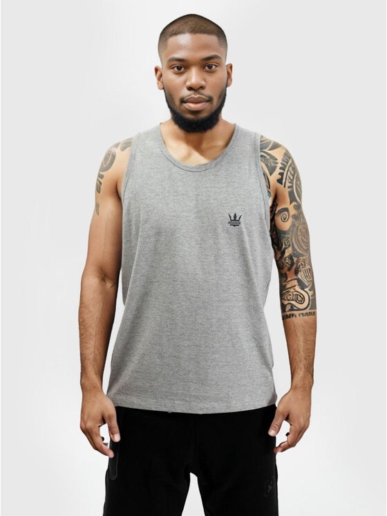 Jigga Wear Jigga Wear Tank top Tank Top Męski Szary / Czarny Jigga Wear Mini Crown XL Szary Loose Fit