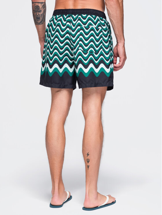 Ombre Ombre Szorty kąpielowe OM-SRSS-0221 Zielony Regular Fit