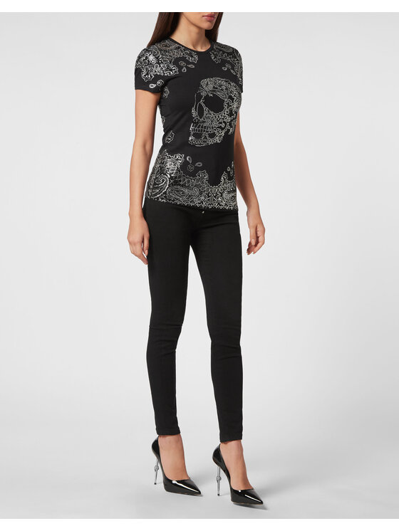 PHILIPP PLEIN PHILIPP PLEIN Tričko 3887 Čierna Regular Fit