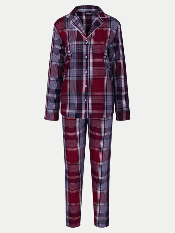 Triumph Triumph Pyjama Boyfriend PW X Checks 10216554 Dunkelrot Regular Fit