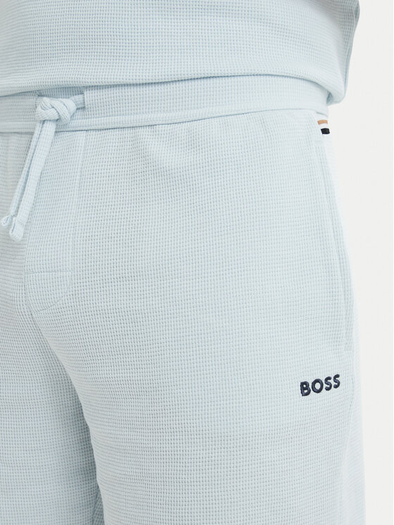 BOSS BOSS Szorty sportowe Waffle 50535884 Niebieski jasny Regular Fit