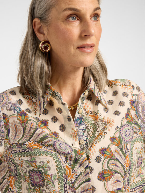Elena Mirò Elena Mirò Camicia 5018P000417N001 Crema Boxy Fit