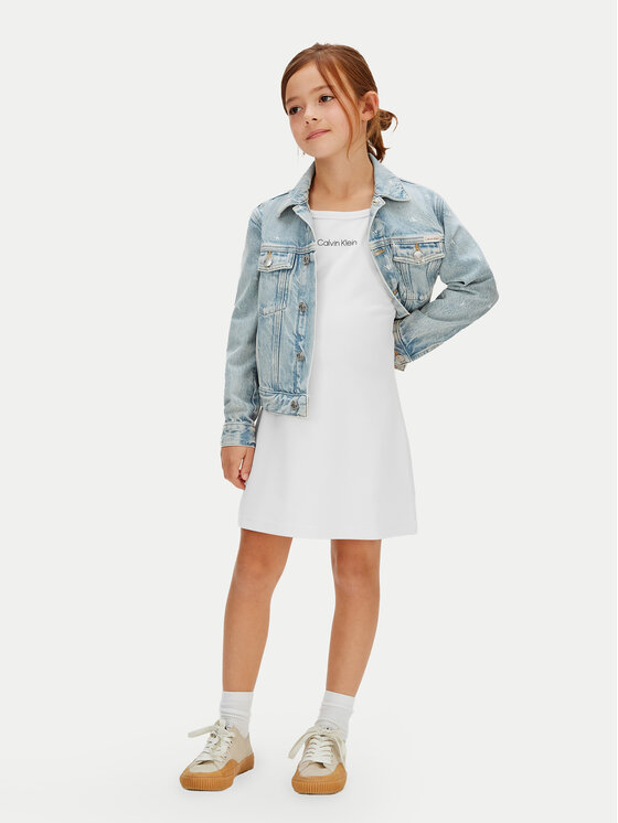 Calvin Klein Calvin Klein Ljetna haljina Skater LVCKSJH08G Bijela Regular Fit