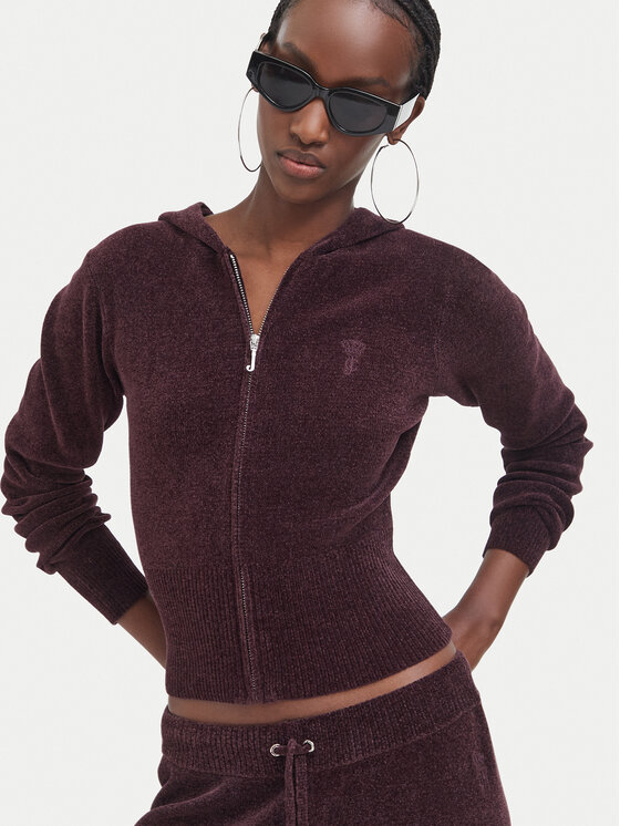 Juicy Couture Juicy Couture Суитшърт JCWEB005 Тъмнокафяв Regular Fit