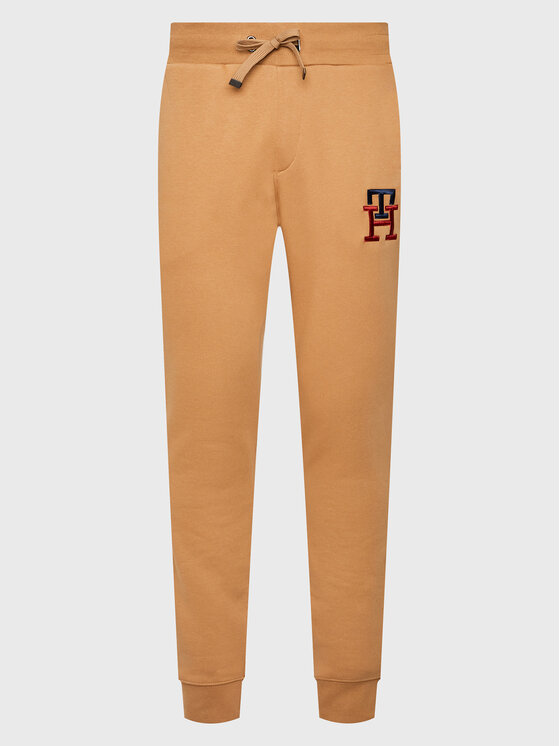 Tommy Hilfiger Tommy Hilfiger Spodnie dresowe Essential Monogram MW0MW28208 Brązowy Regular Fit