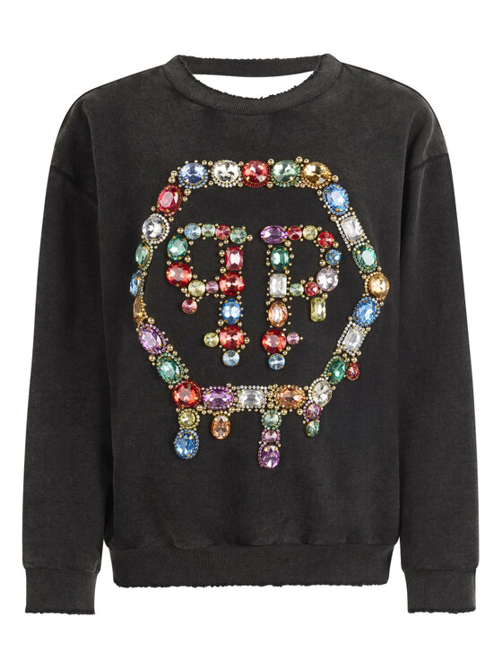 PHILIPP PLEIN PHILIPP PLEIN Bluza 30528 Czarny Regular Fit
