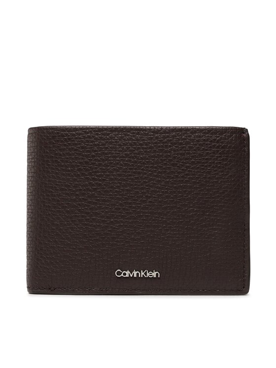 Calvin Klein Velika moška denarnica Minimalism Trifold 10Cc W/Coin K50K509614 Rjava