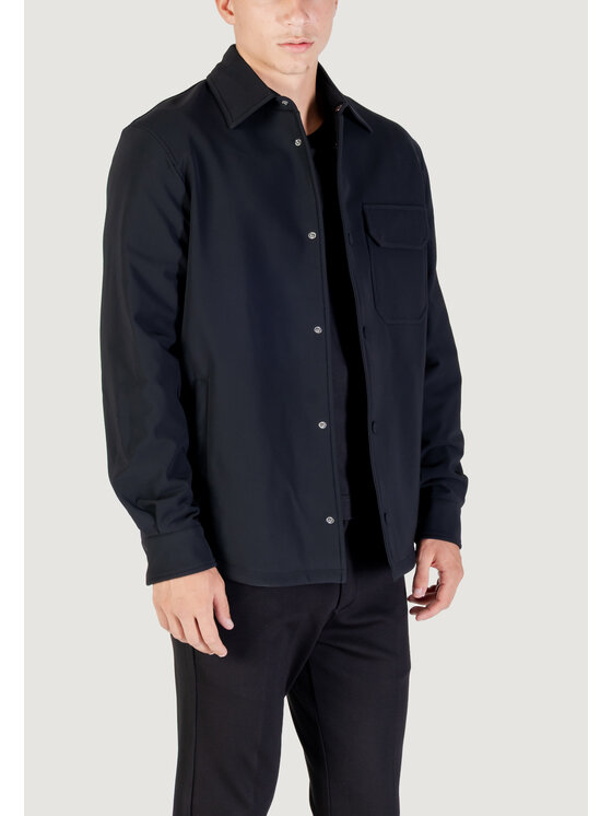 Antony Morato Antony Morato Πουκάμισο REGULAR FIT WITH LOGOED METAL BADGE Μαύρο Regular Fit
