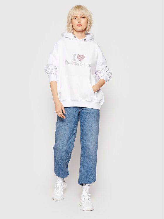 2005 2005 Mikina Unisex Hot Moms Biela Relaxed Fit
