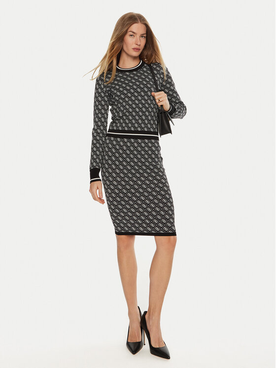 Guess Guess Suknja olovka Lise W4BD53 Z37K0 Crna Slim Fit
