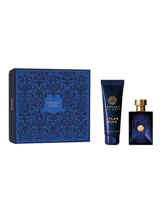 Zestaw zapachowy Versace, Versace Pour Homme Dylan Blue zestaw woda toaletowa spray 50ml + żel pod prysznic 100ml