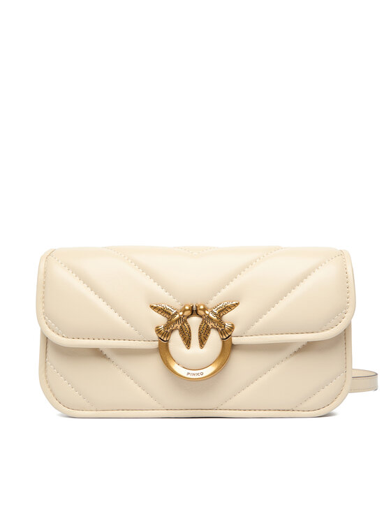 PINKO PINKO Rankinė Love Box Baguette Al 25-26 PLTT 105083 A2W2 Écru
