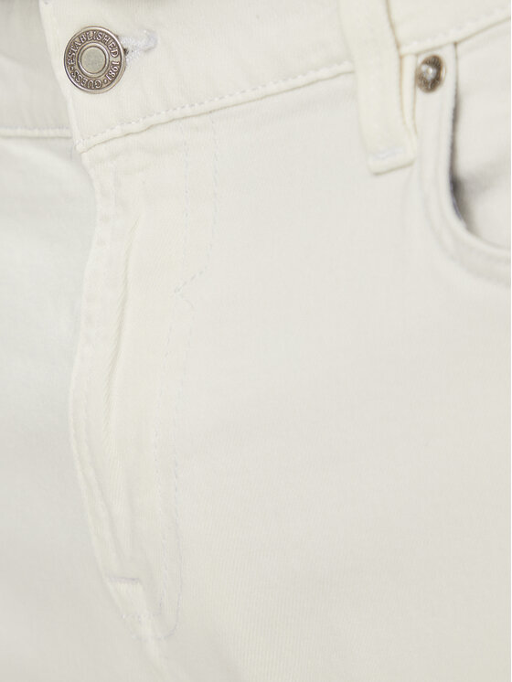 Guess Guess Auduma bikses Angels M4RAN2 WFXVB Balts Slim Fit
