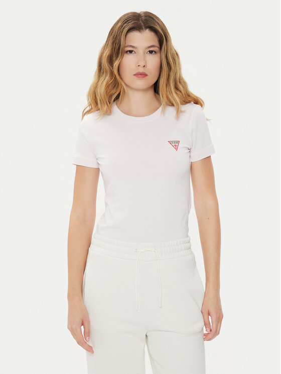 Guess Guess Тишърт W2YI44 J1314 Розов Slim Fit
