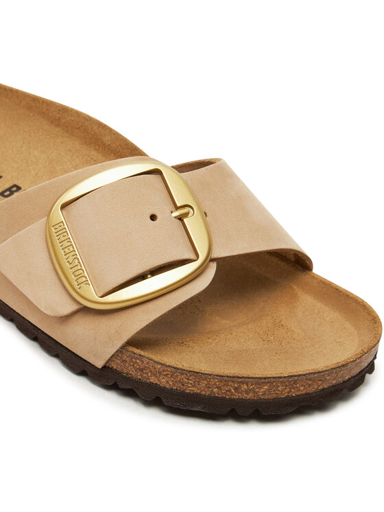 Birkenstock Pantoletten Madrid Big Buckle Lenb 1024009 Beige Modivo