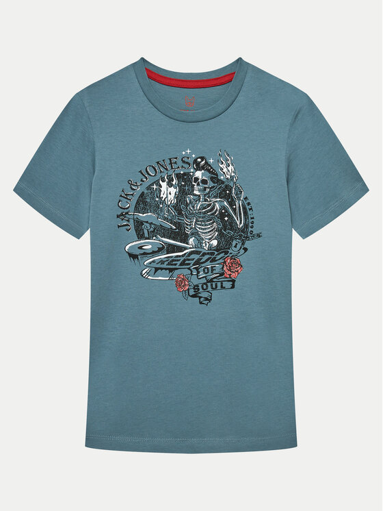 Jack&Jones Junior Tricou Skull Rock 12259437 Albastru Standard Fit