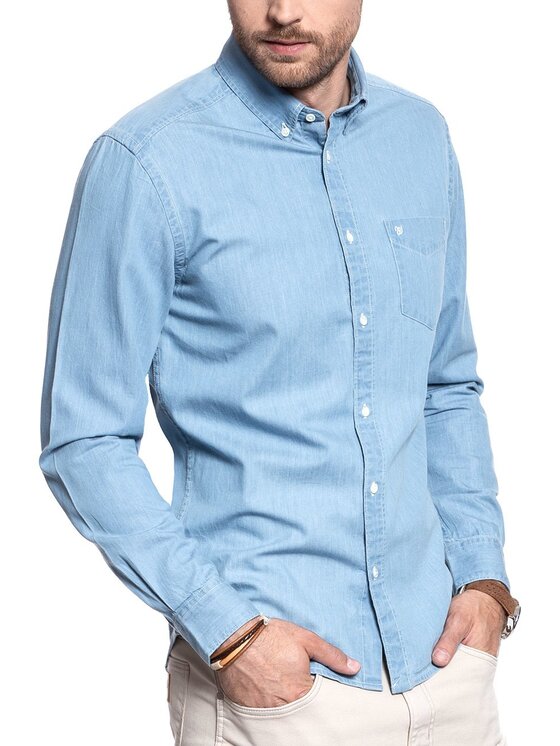 Wrangler Wrangler Camicia BUTTON DOWN Blu Slim Fit