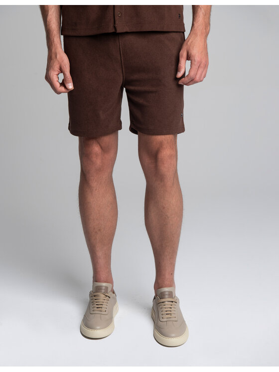 Borgio Borgio Szorty materiałowe Sorrento Brązowy Classic Fit