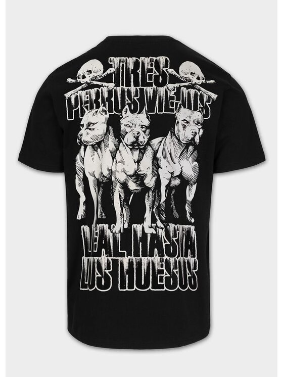 PITBULL PITBULL T-Shirt TRES PERROS VIEJOS Czarny Regular Fit