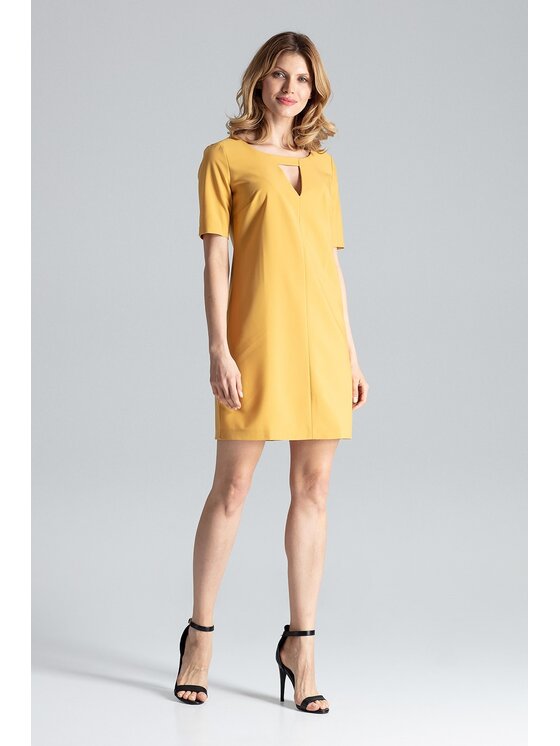 FIGL FIGL Sukienka M634 Żółty Regular Fit