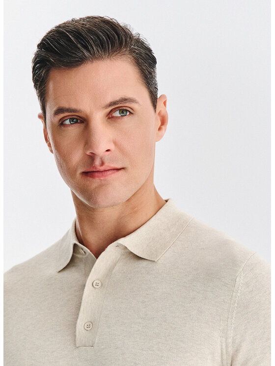Pako Lorente Pako Lorente Polo P25WF-TX-007 Beżowy Classic Fit
