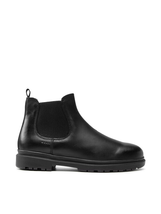 Geox Černá Kotníková Obuv S Elastickým Prvkem