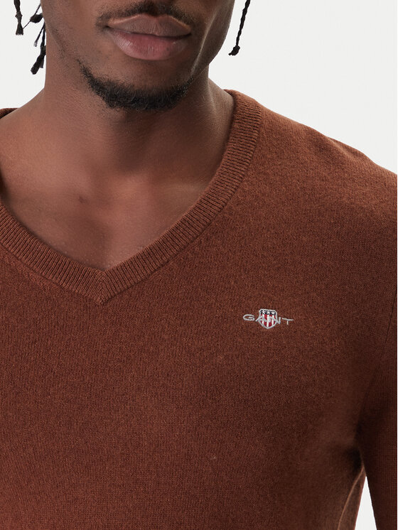 Gant Gant Sweter 8050274 Brązowy Regular Fit