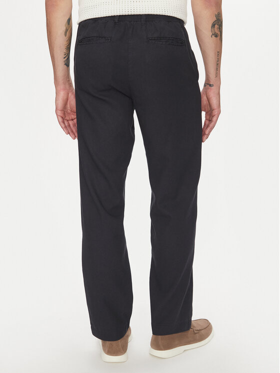 Lindbergh Lindbergh Spodnie materiałowe 30-008031 Granatowy Relaxed Fit