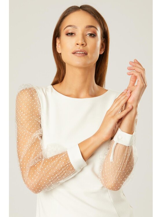 QUIOSQUE QUIOSQUE Sukienka codzienna 4JE014 Biały Regular Fit