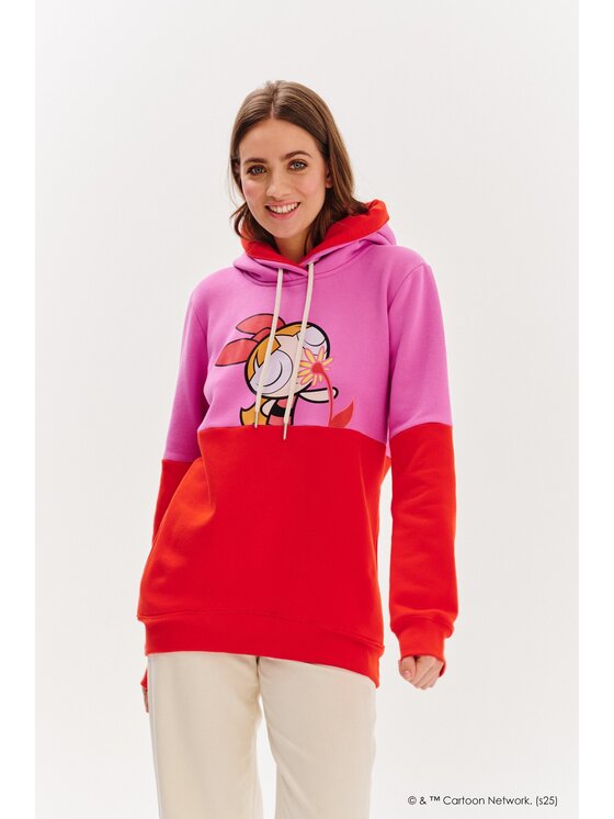 NAOKO NAOKO Mikina Blossom Bubblegum Červená Regular Fit