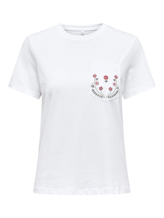 ONLY ONLY Tricou Polly 15317989 Alb Regular Fit