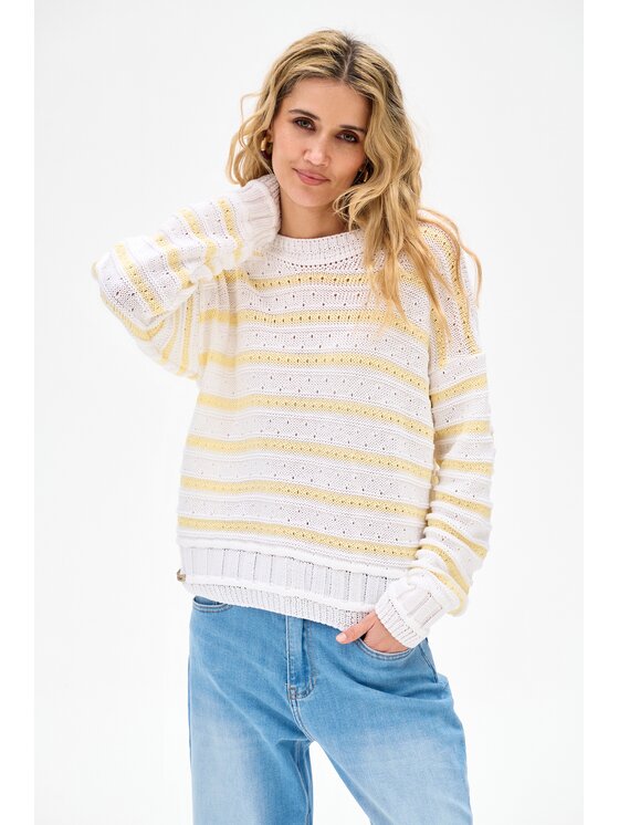 blue shadow blue shadow Sweter Kera Żółty Regular Fit