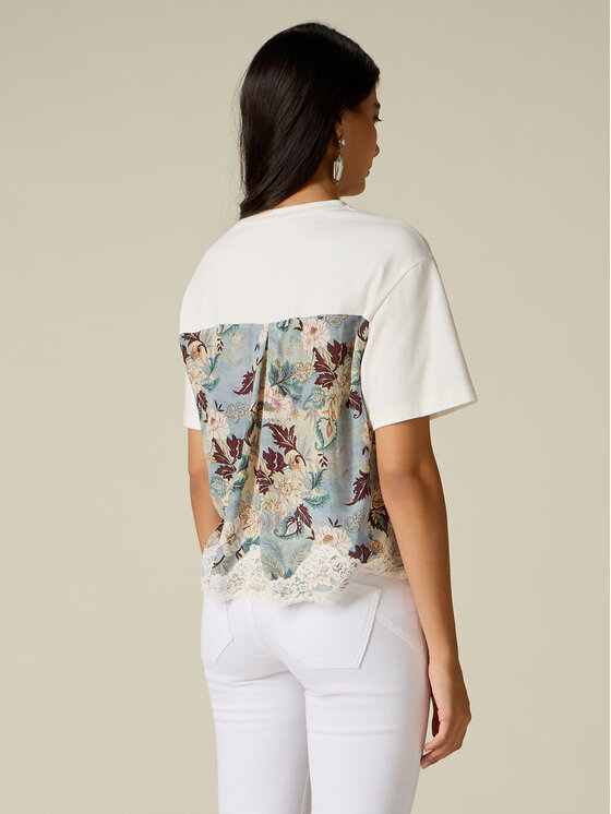 Oltre Oltre T-Shirt G06OJ104920N001 Biały Regular Fit