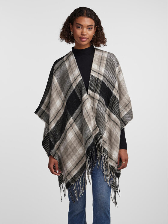 Pieces Pieces Πόντσο 17144441 Γκρι Regular Fit