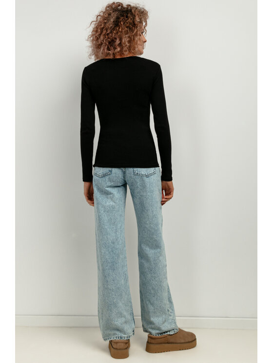 Tessita Tessita Bluzka T421/2/XL Czarny Slim Fit