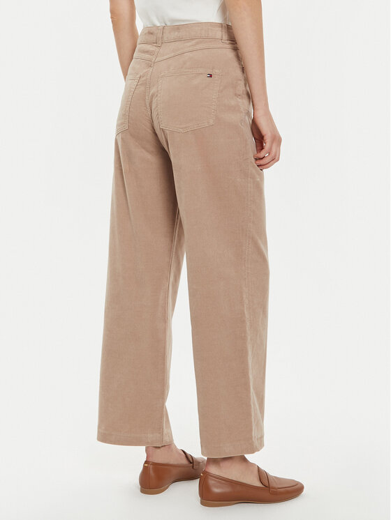 Tommy Hilfiger Tommy Hilfiger Hlače iz tkanine WW0WW43631 Bež Relaxed Fit
