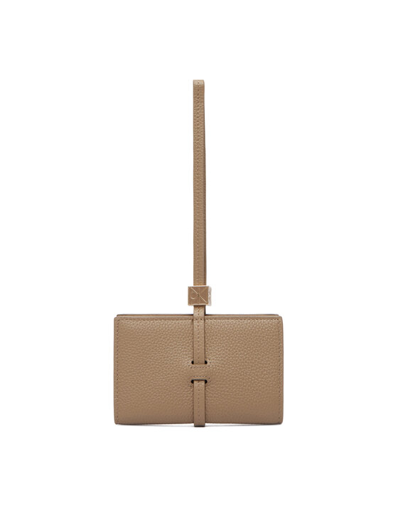 Calvin Klein Calvin Klein Πορτοφόλι Emblem Hw Pebble Wallet On Strap LV04F1130G Μπεζ