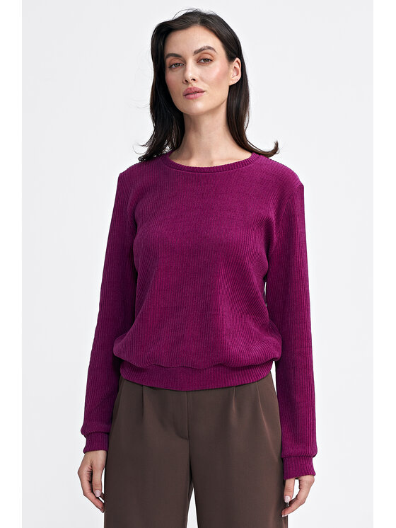 NIFE NIFE Bluza BL08 Fioletowy Regular Fit